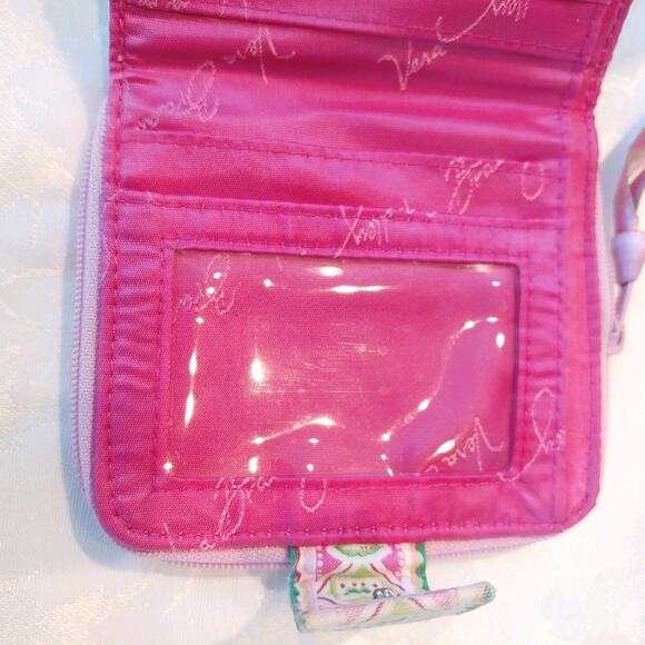 Vera Bradley Capri Melon Wallet Mini Trifold Pink - Picture 3 of 5